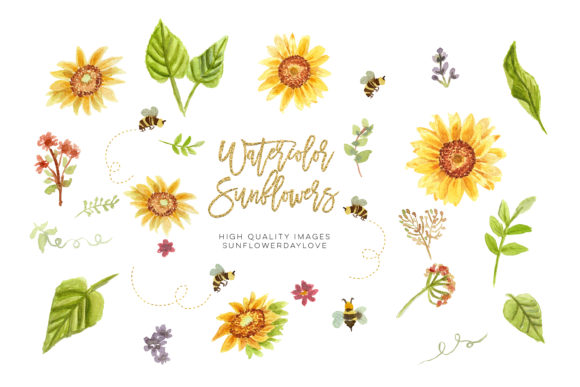 Bee and Sunflower Clipart