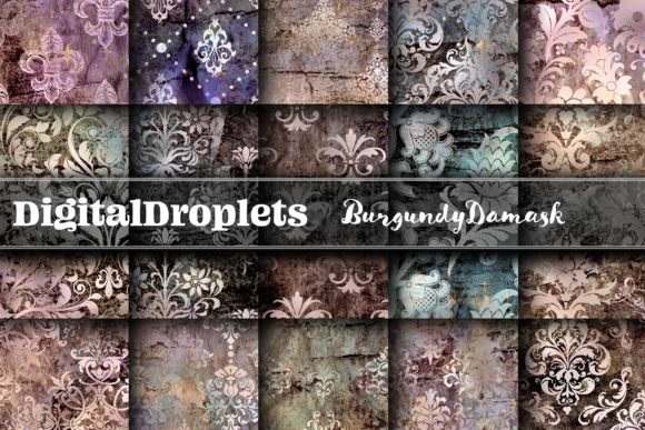 Burgundy Damask Collection