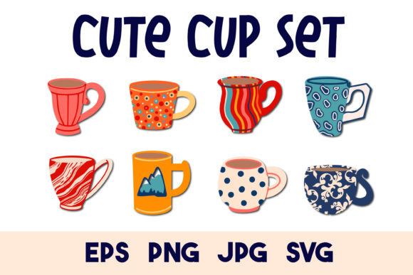 Coffee Cup, Tea Cup Set: A Versatile Design Asset for Creators and Businesses