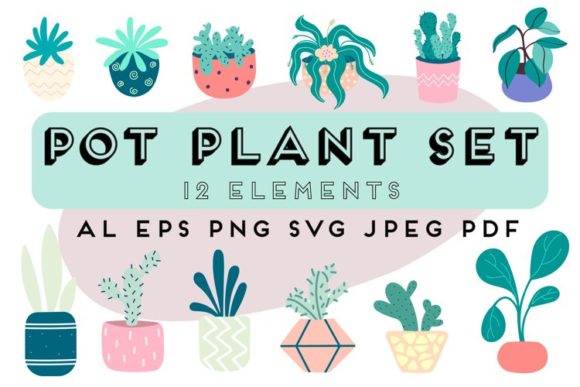 Home Potted Plants Home Flower Clipart: A Versatile Resource for Designers and Creators