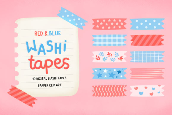Red Blue Washi Tapes