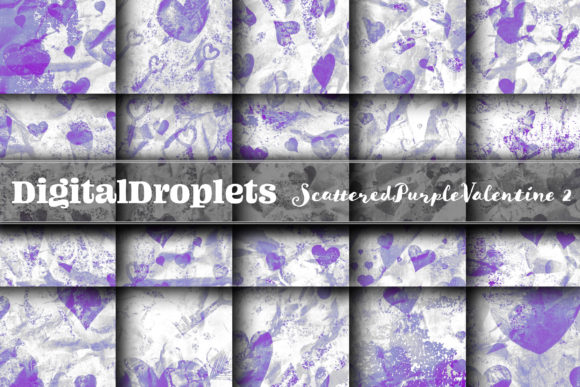 ScatteredPurpleValentine 2 COLLECTION: A Versatile Paper Set for Creative Projects