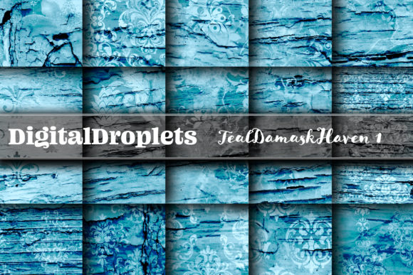 Teal Damask Haven 1 Collection: A Versatile Design Resource for Creatives