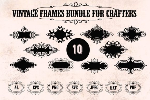 Vintage Gothic Retro Frames Bundle: A Timeless Addition to Your Creative Projects