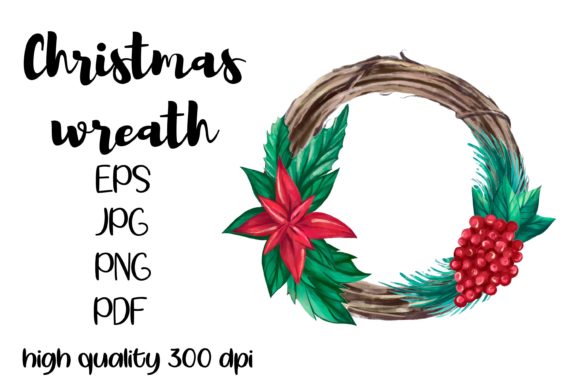 Watercolor Christmas Wreath Clipart: A Versatile Design Resource for All Your Creative Projects