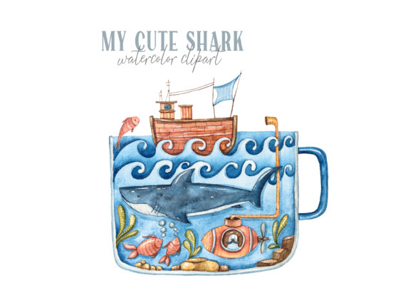 Watercolor Cute Shark Clipart: A Versatile Creative Asset