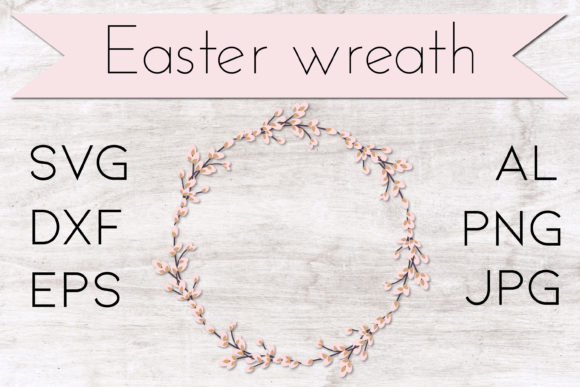 Willow Wreath, Easter Round Frame: A Versatile Design Asset for Creative Projects